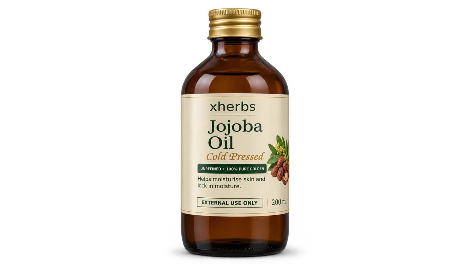 Cold-Pressed Golden Jojoba Oil 200ml – Unrefined, 100% Pure — on xHerbs Store Nigeria