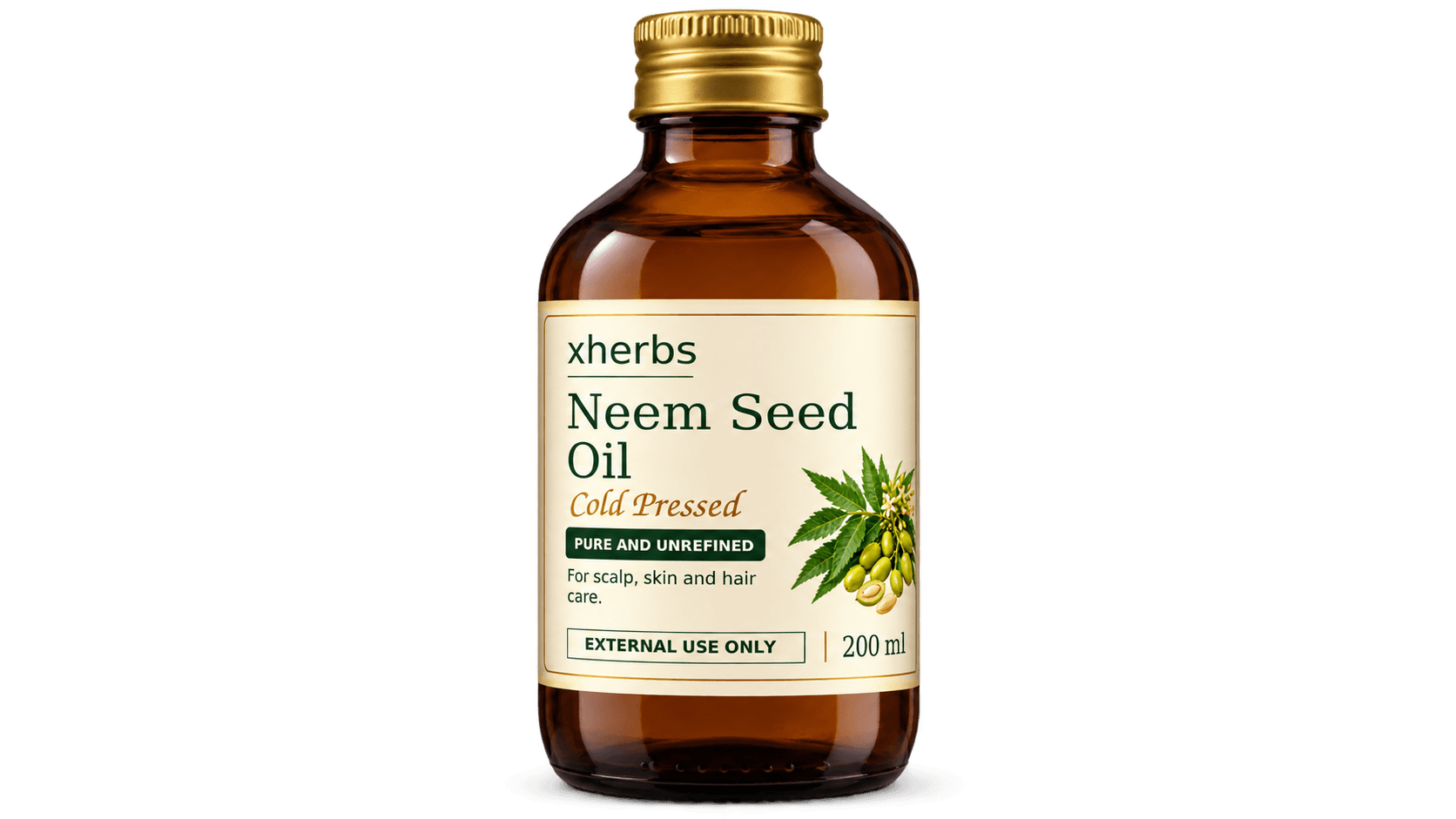Cold-Pressed Neem Seed Oil 200ml (Dogonyaro Oil) – Pure, Unrefined — on xHerbs Store Nigeria