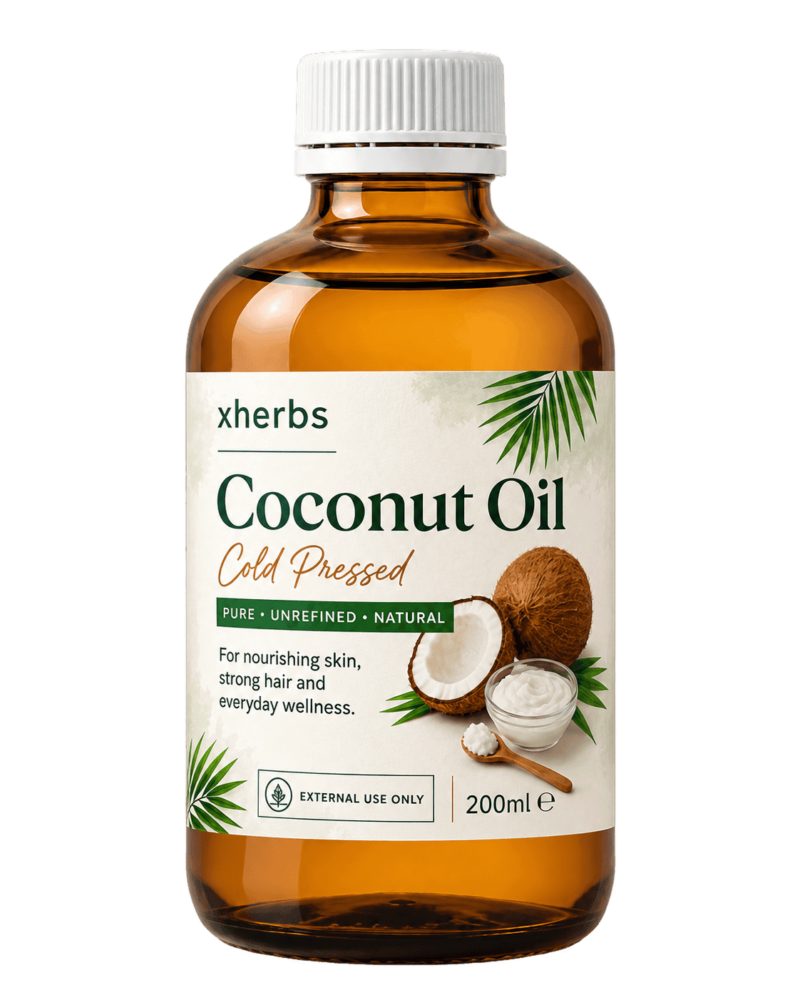 Cold-Pressed Coconut Oil 200ml — Adin Agbon — on xHerbs Store Nigeria