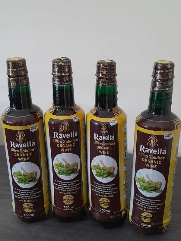 Four bottles of Ravella Ultra Solution Organic wine — on xHerbs Store Nigeria